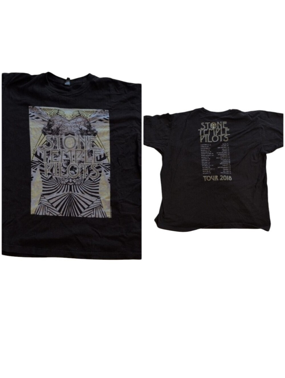 Stone Temple Pilots Concert T Shirt Double Sided 2018 Tour Date Cities XL